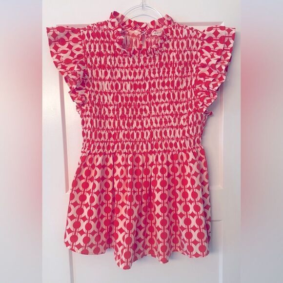 NWOT JODIFL It's All Up To You Orange Geometric Blouse - Picture 2 of 7